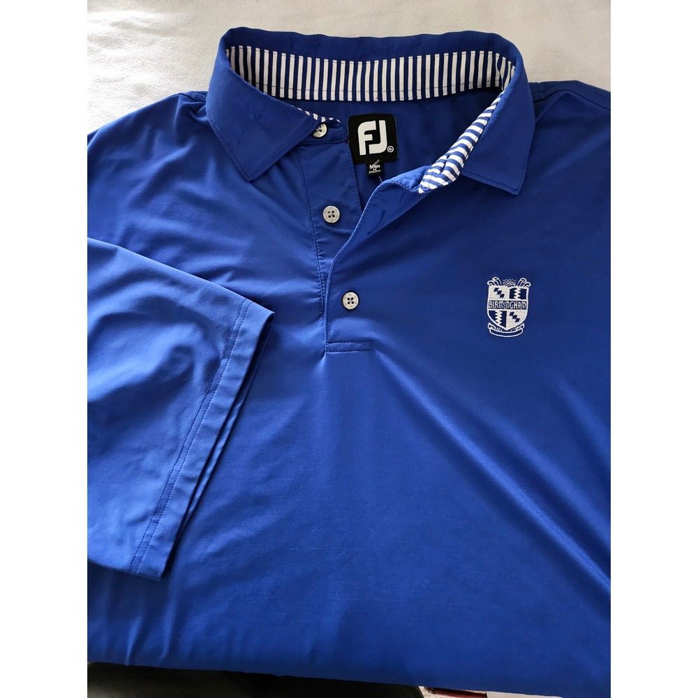 FJ FootJoy Golf Polo Shirt Dragon Cup 2012 Birmingham Crest Performance Blue XXL